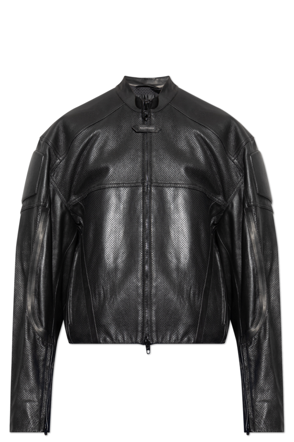 Leather jacket with stand-up collar od Balenciaga