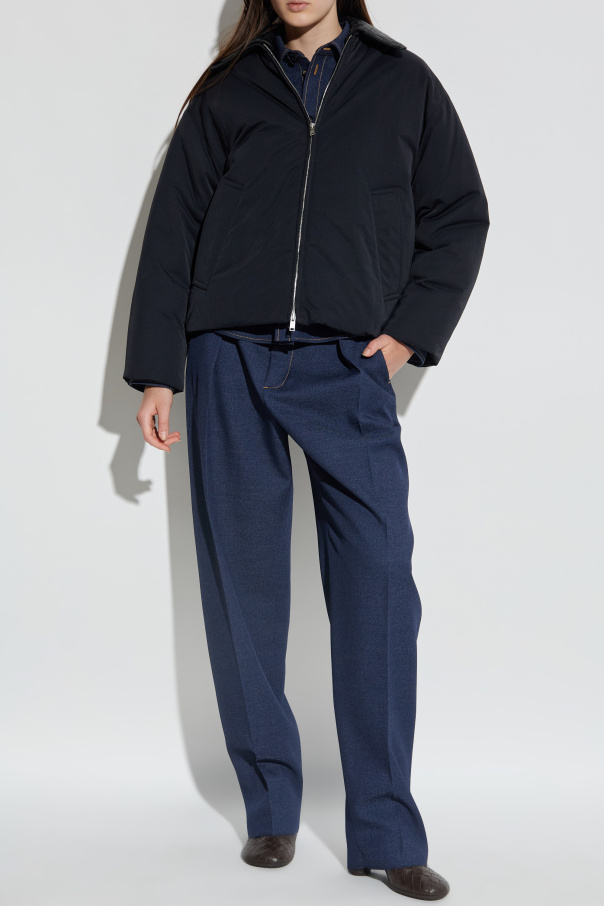 Bottega Veneta Daunenjacke mit abnehmbarem Lederkragen