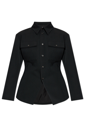 Wool shirt with pockets