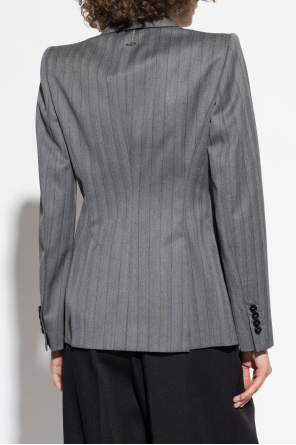 Alexander McQueen Wool blazer with herringbone pattern