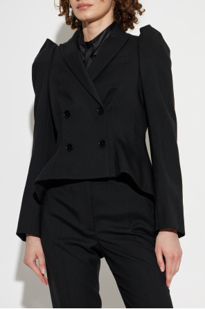 Alexander McQueen Americana cruzada con hombreras abullonadas