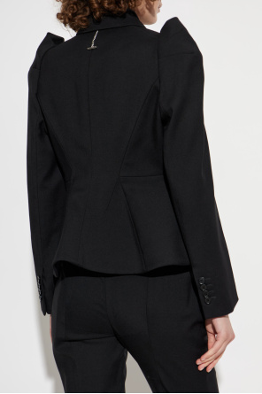 Alexander McQueen Americana cruzada con hombreras abullonadas