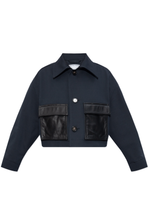 Jacket with leather pockets