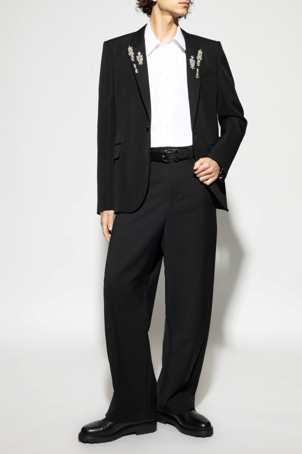 Alexander McQueen Blazer with shimmering appliqués