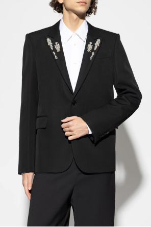 Alexander McQueen Blazer with shimmering appliqués