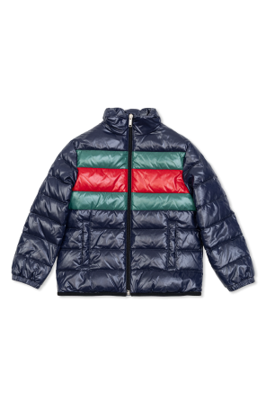 Down jacket with stand-up collar