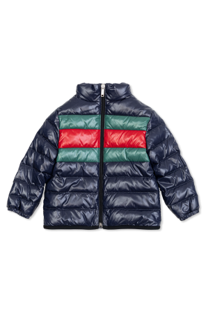 Down jacket with stand-up collar