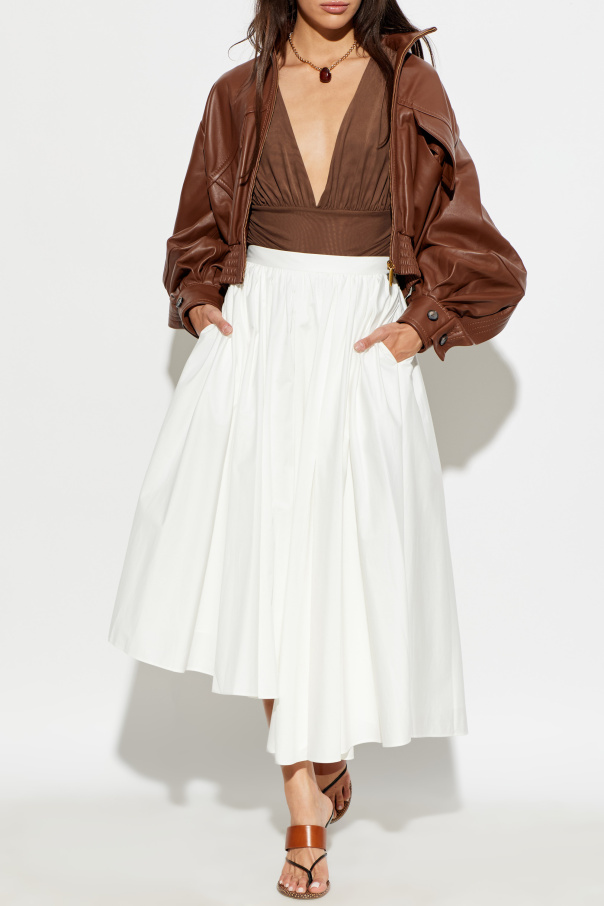 Zimmermann Leather jacket with stand-up collar