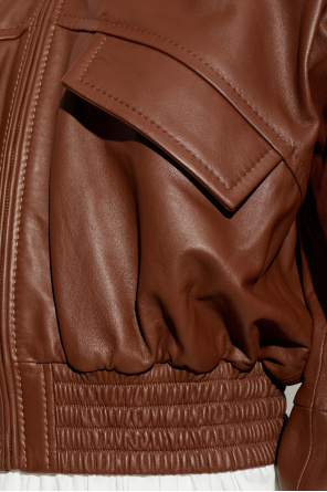 Zimmermann Leather jacket with stand-up collar