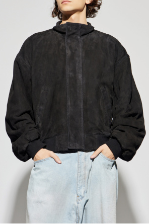 Balenciaga Wildlederjacke mit Stehkragen