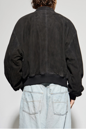 Balenciaga Wildlederjacke mit Stehkragen