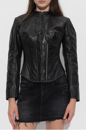 Balenciaga Leather jacket with stand-up collar