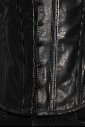 Balenciaga Leather jacket with stand-up collar