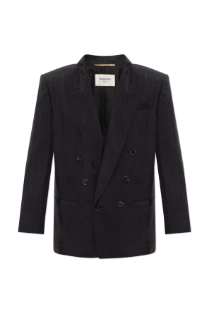 Silk blazer with sewn-in shoulder pads