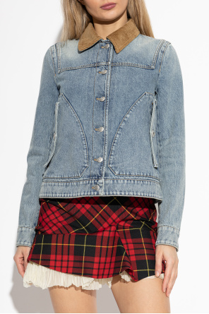 Alexander McQueen Denim jacket with corduroy collar