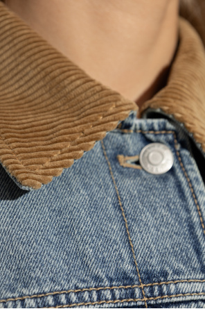 Alexander McQueen Denim jacket with corduroy collar