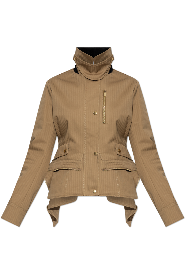 Alexander McQueen Chaqueta con basquiña asimétrica