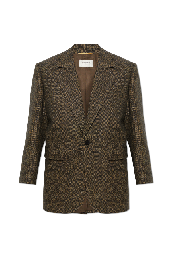 Wool blazer with ‘herringbone’ motif od Saint Laurent