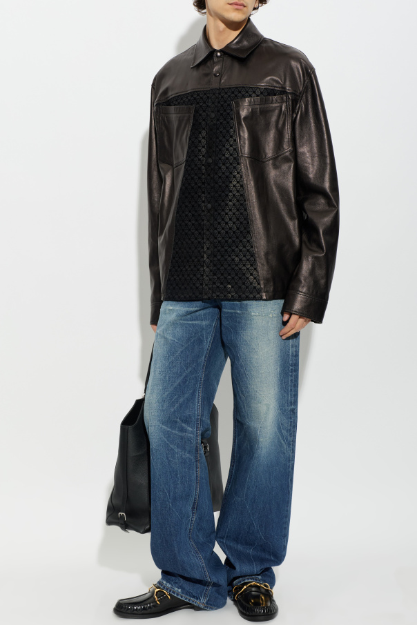 Alexander McQueen Chaqueta de cuero con motivo de calavera