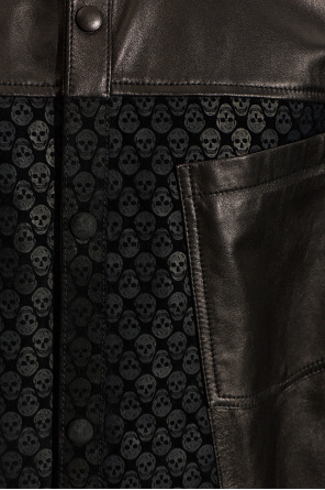 Alexander McQueen Chaqueta de cuero con motivo de calavera