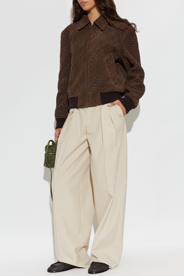 Bottega Veneta Chaqueta de cuero tipo ‘bomber’