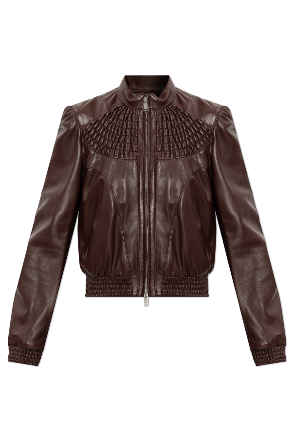 Leather jacket with stand-up collar od Alexander McQueen