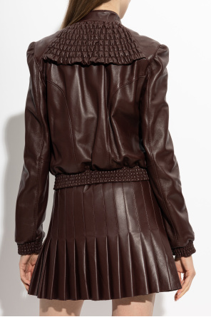 Alexander McQueen Leather jacket with stand-up collar
