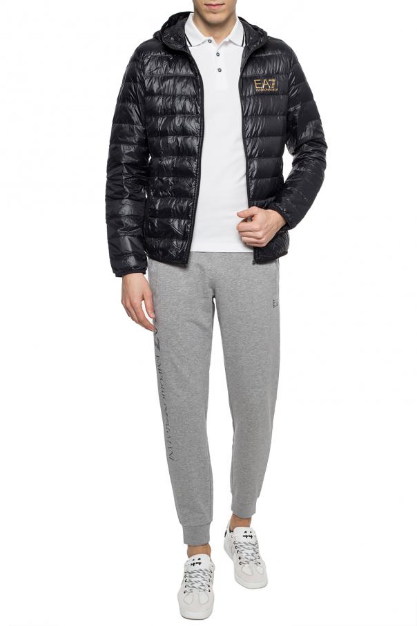 EA7 Emporio Armani Hooded quilted down jacket