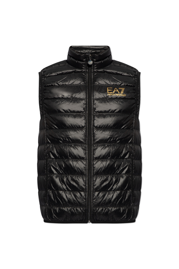 Ensemble bonnet écharpe EMPORIO ARMANI 628004 CC984 00020 Black Quilted vest with logo