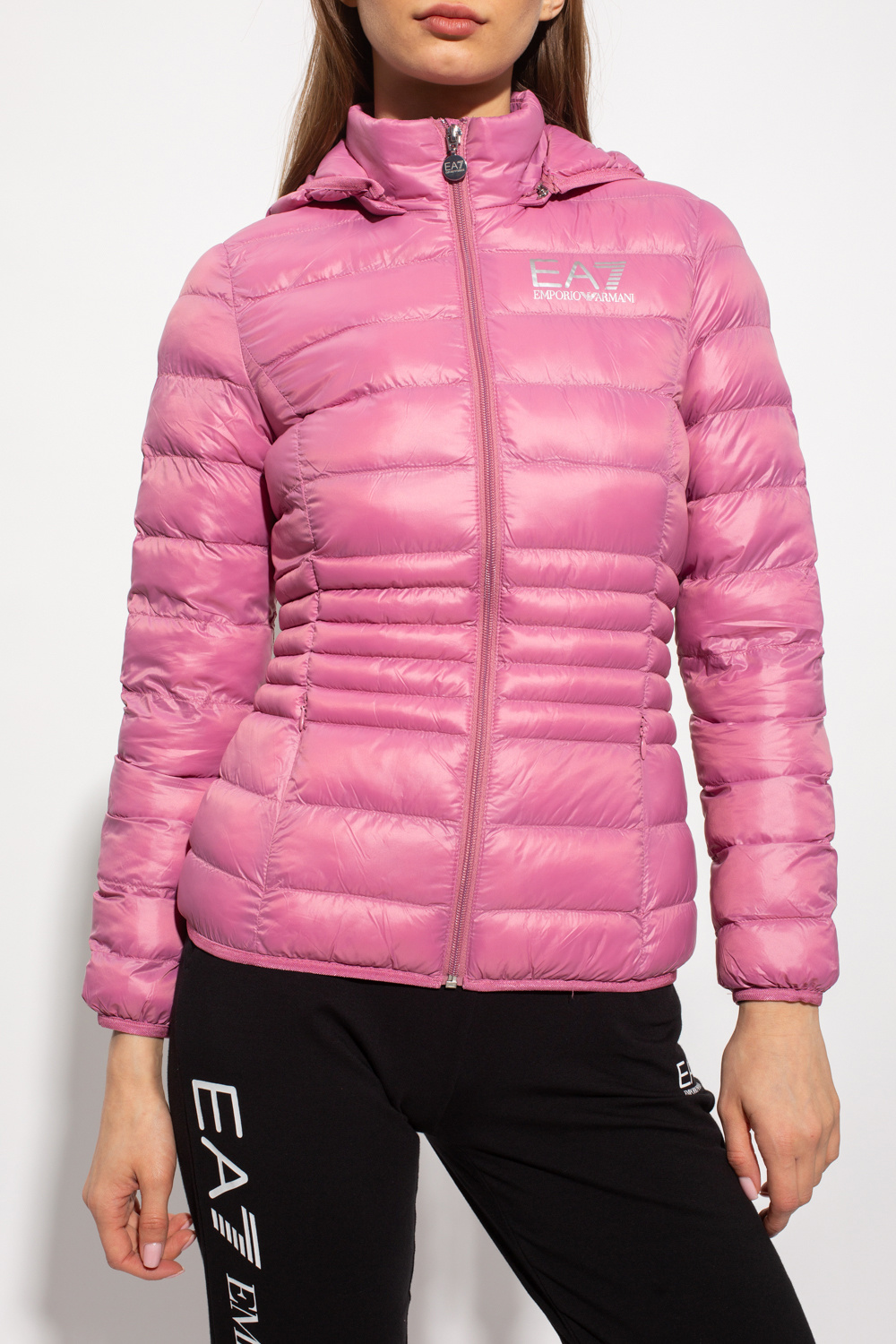 Pink Insulated jacket with logo EA7 Emporio Armani - Vitkac GB