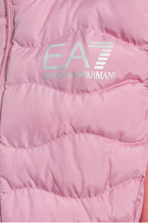 EA7 Emporio Armani Emporio Armani colour-block embroidered logo hoodie Black