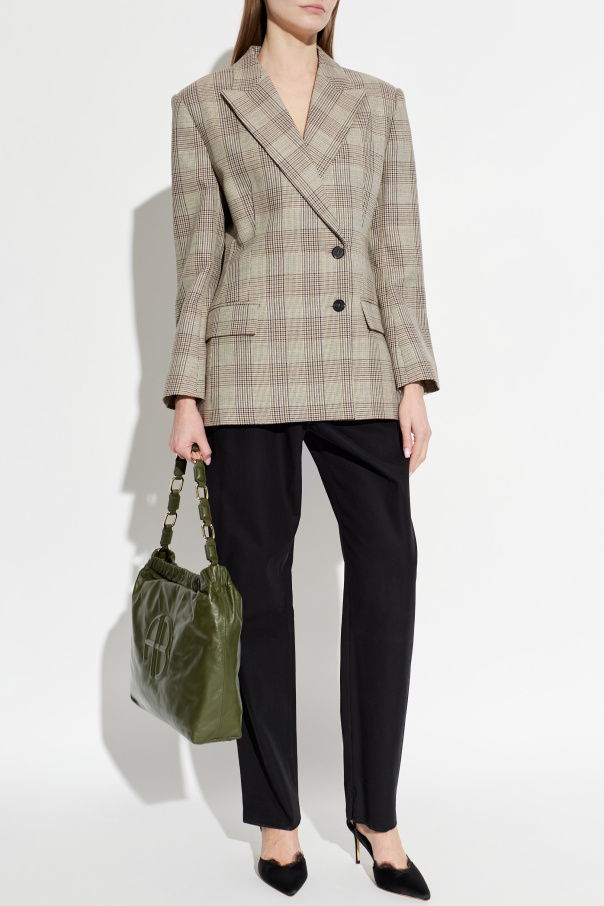 Anine Bing Plaid Pattern Blazer