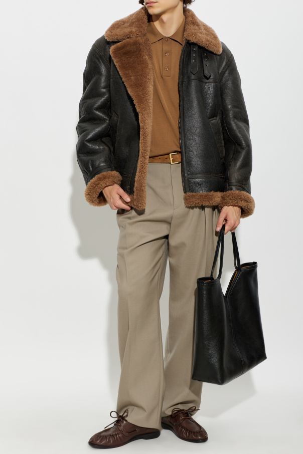 Saint Laurent Leather shearling coat