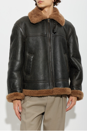 Saint Laurent Leather shearling coat