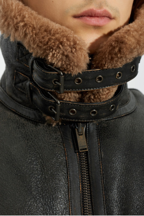 Saint Laurent Leather shearling coat