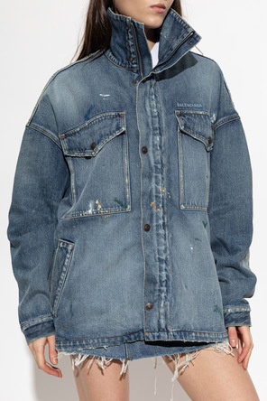 Balenciaga Jeansowa kurtka z efektem ‘vintage’