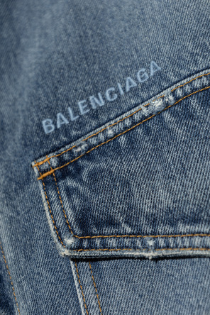 Balenciaga Jeansowa kurtka z efektem ‘vintage’
