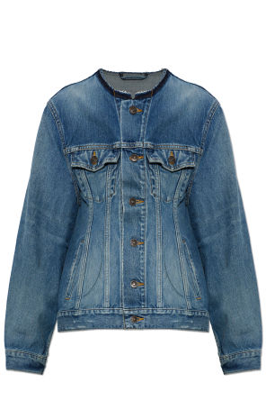 Denim jacket with raw-edge finish