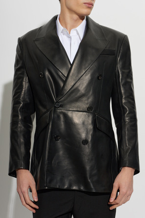 Saint Laurent Double-breasted leather blazer