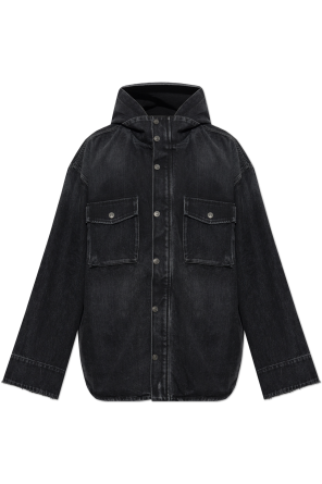 Denim jacket with hood