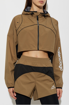 Balenciaga Casaco curto com capuz