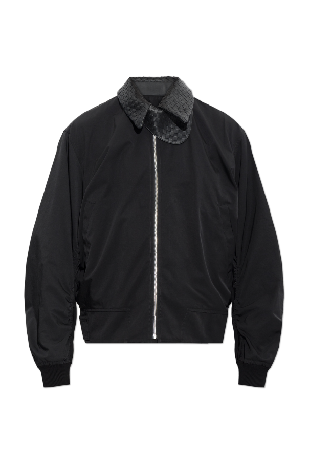 Jacket with leather collar od Bottega Veneta