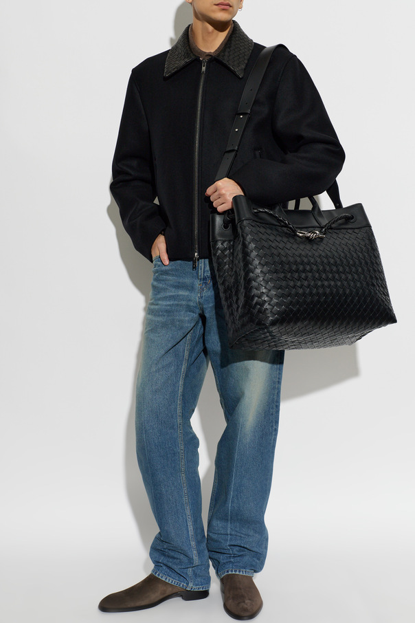 Bottega Veneta Wool jacket with leather collar
