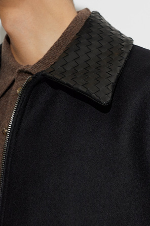 Bottega Veneta Wool jacket with leather collar