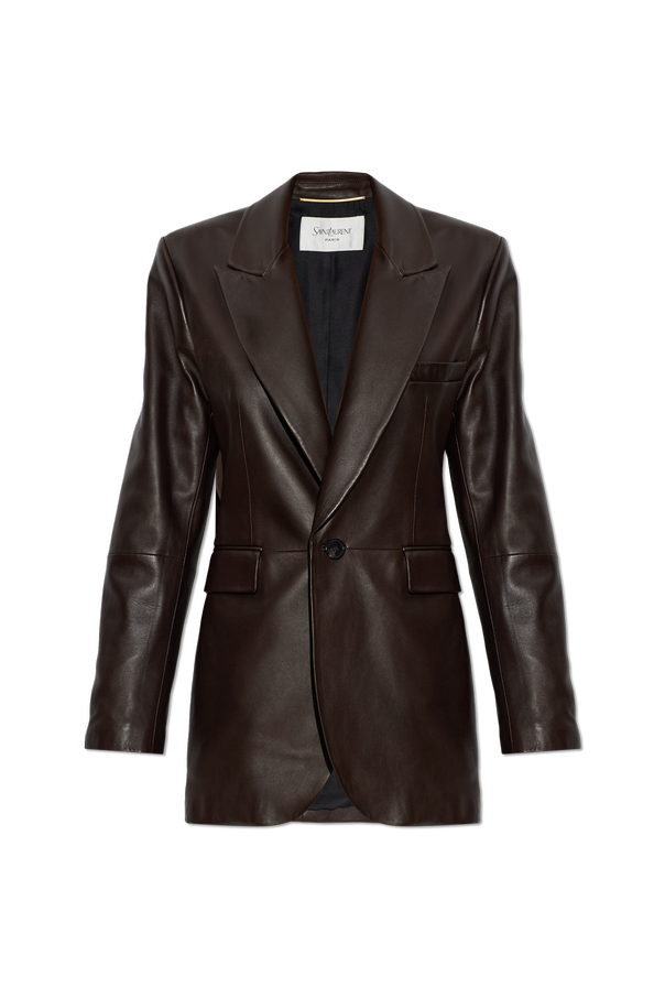 Saint Laurent Leather blazer with open lapels