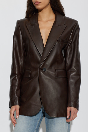 Saint Laurent Leather blazer with open lapels