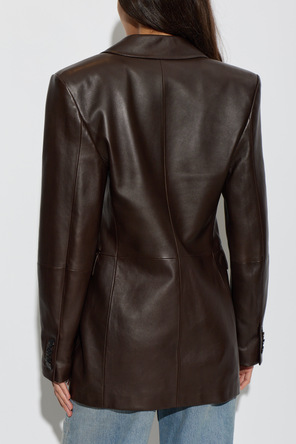 Saint Laurent Leather blazer with open lapels