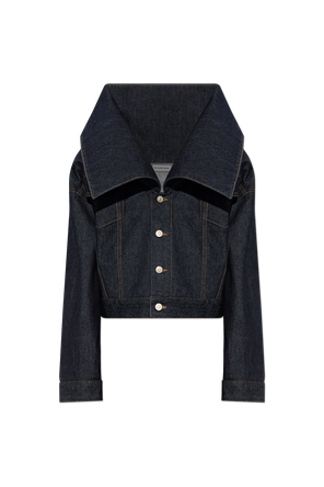 Jeansjacke mit hohem Kragen