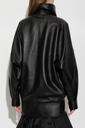 Balenciaga Leather jacket with a wide collar