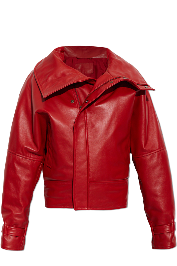 Leather jacket with a wide collar od Balenciaga